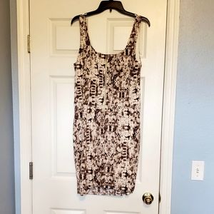 Cache snake print fitted sleeveless dress lined boned Sz 14